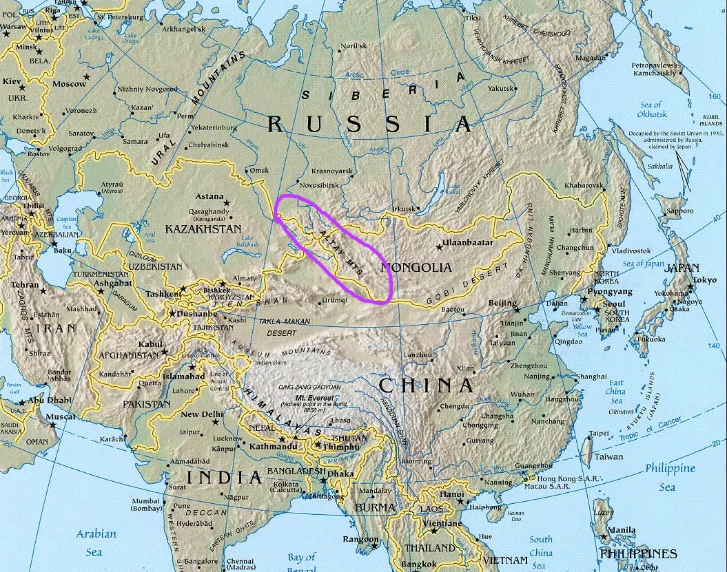 Asia Map With Circle3